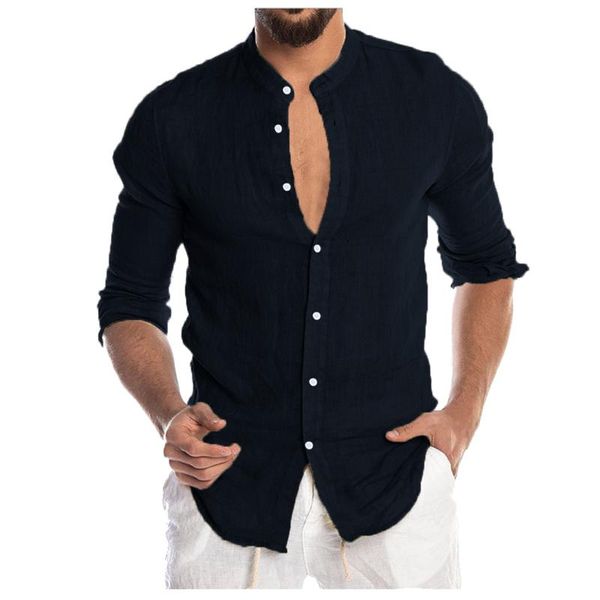 men's casual shirts solid color autumn ladies cotton and linen long sleeve buttons shirt mens pullover blouse, White;black
men's casual shirts solid color autumn ladies cotton and linen long sleeve buttons shirt mens pullover blouse, White;black