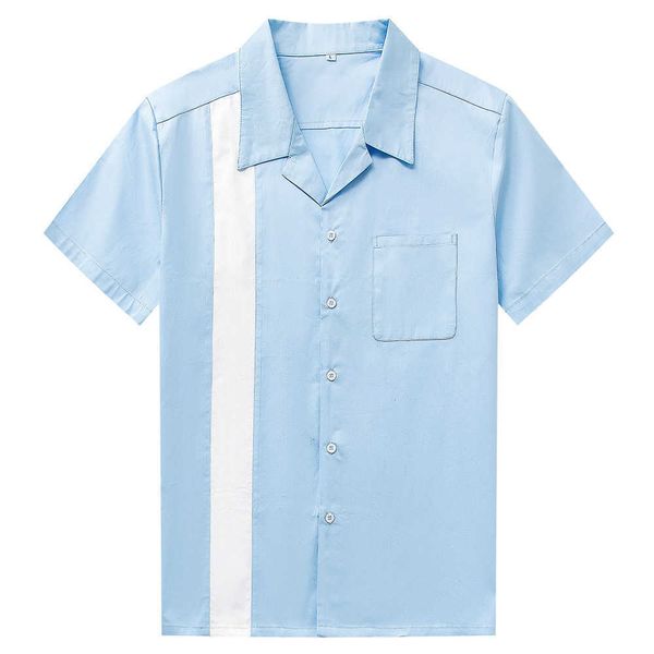 blouse men casual button-down dress blue white vertical striped shirt men's short sleeve shirtscamiseta retro hombre bowling 210527, White;black
blouse men casual button-down dress blue white vertical striped shirt men's short sleeve shirtscamiseta retro hombre bowling 210527, White;black