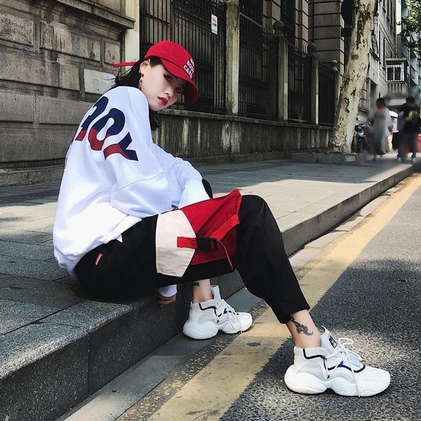 women's pants & capris high waist cargo women with pockets lasdies street wear patchwork pencil sweat bottom korean style, Black;white
women's pants & capris high waist cargo women with pockets lasdies street wear patchwork pencil sweat bottom korean style, Black;white