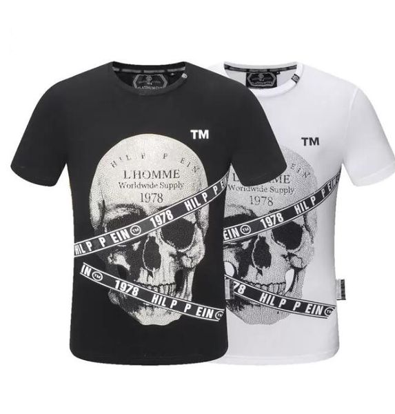 tide brand men's new t shirt pp short-sleeved personality high-quality skull drill round neck t-shirt, White;black
tide brand men's new t shirt pp short-sleeved personality high-quality skull drill round neck t-shirt, White;black