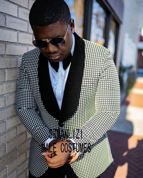 men's suits & blazers black costume homme velvet lapel dots wedding suit with pants tuxedo groom party for men bridegroom groomsmen, White;black
men's suits & blazers black costume homme velvet lapel dots wedding suit with pants tuxedo groom party for men bridegroom groomsmen, White;black
