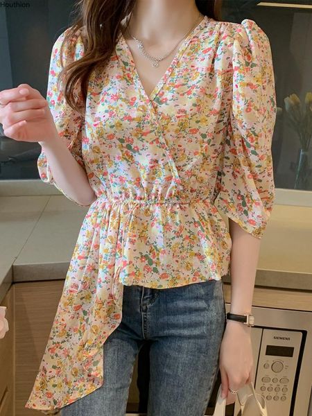 women's blouses & shirts sleeve blouse irregular floral summer korean fashion v-neck shirt casual puff lady houthion, White
women's blouses & shirts sleeve blouse irregular floral summer korean fashion v-neck shirt casual puff lady houthion, White