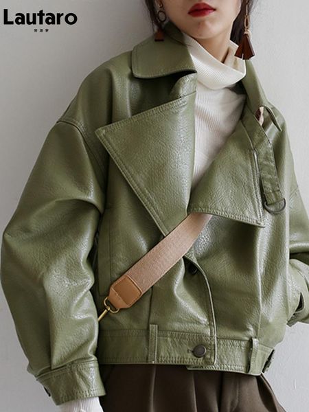 women's leather & faux lautaro designer autumn clothes luxury green black jackets for women loose stylish korean fashion 2021
women's leather & faux lautaro designer autumn clothes luxury green black jackets for women loose stylish korean fashion 2021