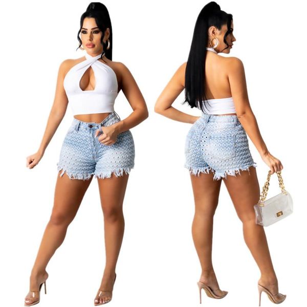 women's shorts streetwear style denim women fashion solid color light blue high waist washed holes tassels wide legs thin wholesale, White;black
women's shorts streetwear style denim women fashion solid color light blue high waist washed holes tassels wide legs thin wholesale, White;black