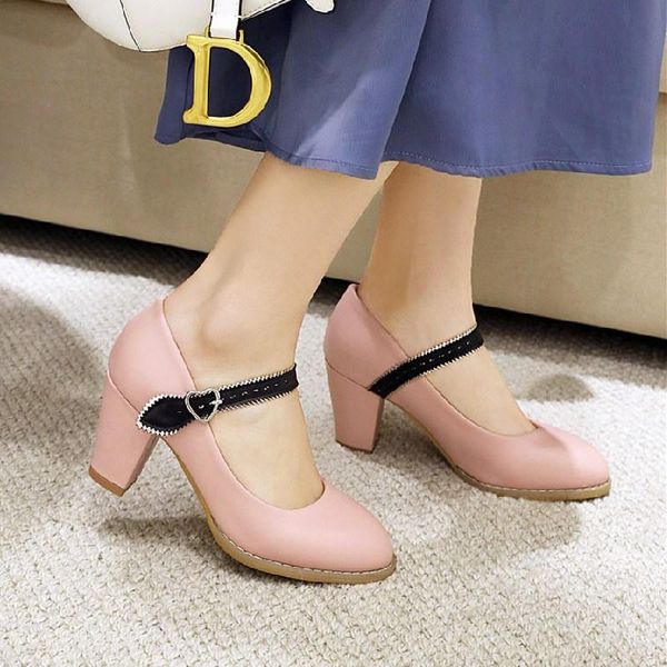 dress shoes women thick high heels pumps ankle strap ladies spring patent leather party fashion plus size 32-43, Black
dress shoes women thick high heels pumps ankle strap ladies spring patent leather party fashion plus size 32-43, Black