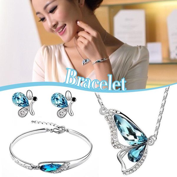 earrings & necklace ly women's jewelry glittery butterfly necklace/earrings with rhinestone decor alloy bracelet elegant design gift fo, Silver
earrings & necklace ly women's jewelry glittery butterfly necklace/earrings with rhinestone decor alloy bracelet elegant design gift fo, Silver
