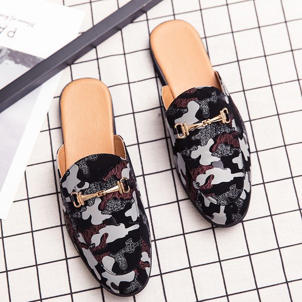 red indoor summer pu leather men shoes camouflage casual loafers slip on half dress shoes slippers elegant, Black;white
red indoor summer pu leather men shoes camouflage casual loafers slip on half dress shoes slippers elegant, Black;white