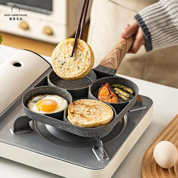4-hole non-stick frying pot aluminum omelet pan for burger eggs ham pancake breakfast maker kitchen cookware wooden handle pan
4-hole non-stick frying pot aluminum omelet pan for burger eggs ham pancake breakfast maker kitchen cookware wooden handle pan