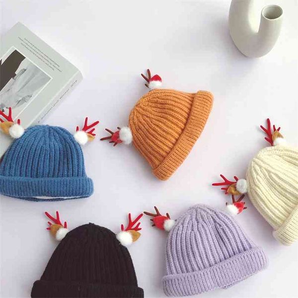 winter arrival girls cartoon deer hat kids warm fleece s baby 210528, Yellow 
winter arrival girls cartoon deer hat kids warm fleece s baby 210528, Yellow