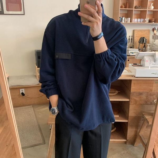 men's hoodies & sweatshirts velvet drawstring sleeve sweater autumn japanese loose trend coat student korean zipper clothes, Black
men's hoodies & sweatshirts velvet drawstring sleeve sweater autumn japanese loose trend coat student korean zipper clothes, Black