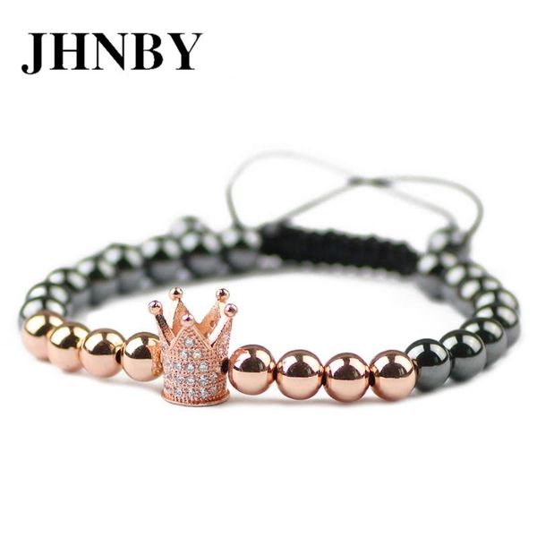 charm bracelets jhnby crown gold color fashion men bracelet 6mm hematite beads pave cz braided rope women charms copper bangle jewelry drops, Golden;silver
charm bracelets jhnby crown gold color fashion men bracelet 6mm hematite beads pave cz braided rope women charms copper bangle jewelry drops, Golden;silver