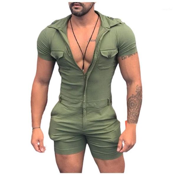 men's pants 2021 fashion men jumpsuit zipper short sleeve with pockets cargo turn-down collar one piece romper male plus size clothing, Black
men's pants 2021 fashion men jumpsuit zipper short sleeve with pockets cargo turn-down collar one piece romper male plus size clothing, Black