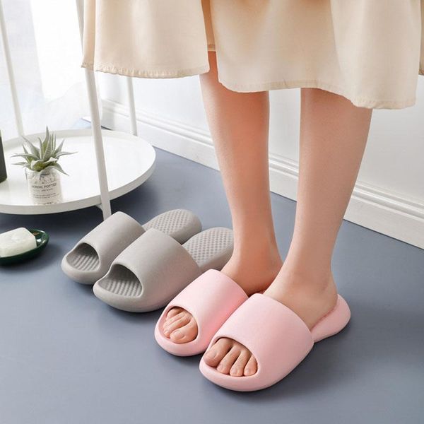 slippers women men soft thic platform beach sandals fashion indoor bathroom anti-slip shoes non-slip ins cool ls0d, Black