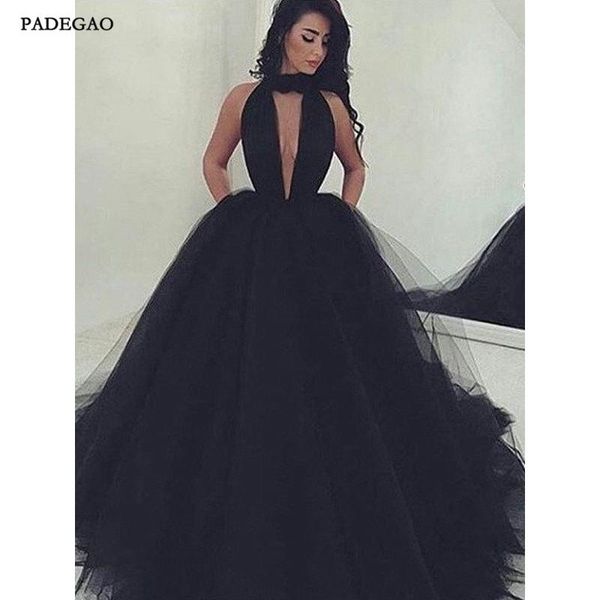 evening dresses black a-line party dress deep v neck sleeveless tulle long for woman, Black;red
evening dresses black a-line party dress deep v neck sleeveless tulle long for woman, Black;red