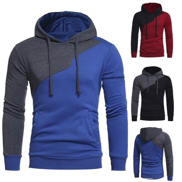 men's hoodies & sweatshirts hoodie contrast color long sleeved ribbed lace-up sweatshirt stitching casual sports with pockets, Black
men's hoodies & sweatshirts hoodie contrast color long sleeved ribbed lace-up sweatshirt stitching casual sports with pockets, Black