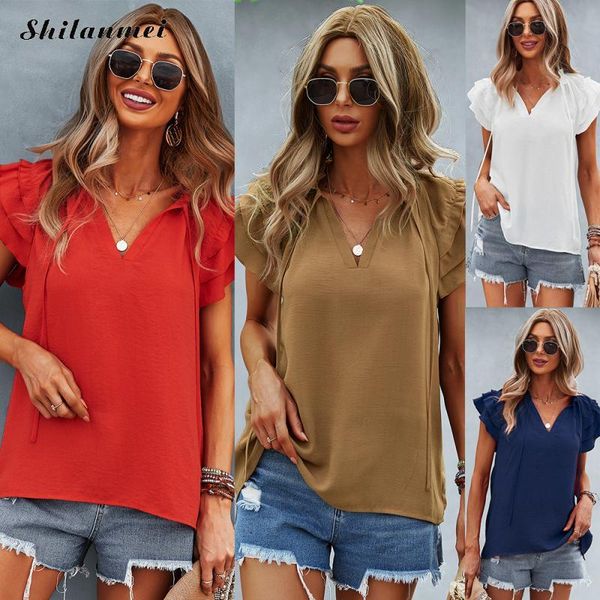 women's swimwear woman summer 2021 t-shirts lotus leaf sleeves europe womens clothing t-shirt unlined harajuku stitching casual, White;black
women's swimwear woman summer 2021 t-shirts lotus leaf sleeves europe womens clothing t-shirt unlined harajuku stitching casual, White;black