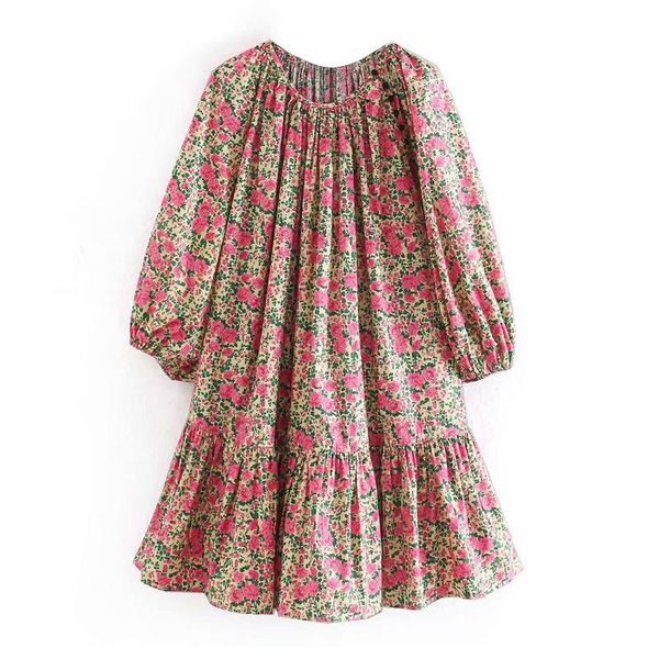 casual dresses vintage o neck loose dress women floral print lantern long sleeve chic short 2021 spring pleated mini, Black;gray
casual dresses vintage o neck loose dress women floral print lantern long sleeve chic short 2021 spring pleated mini, Black;gray