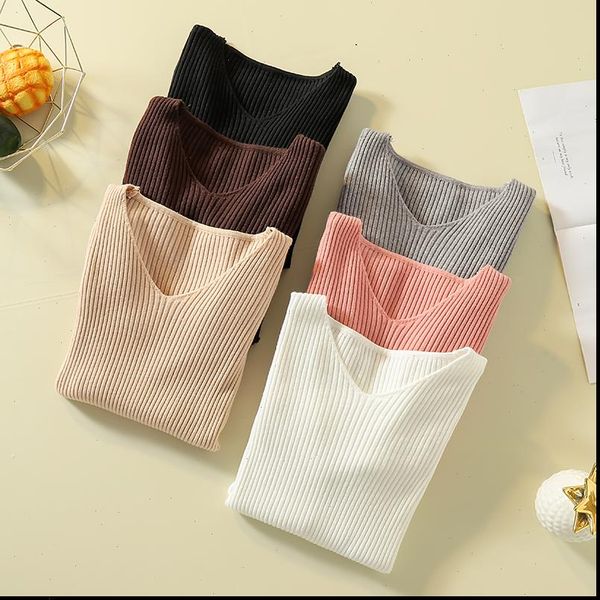 pullover knit sweater women 2021 winter clothes women jumper v neck soft rib knitted winter knitwear pull femme sweaters, White;black
pullover knit sweater women 2021 winter clothes women jumper v neck soft rib knitted winter knitwear pull femme sweaters, White;black