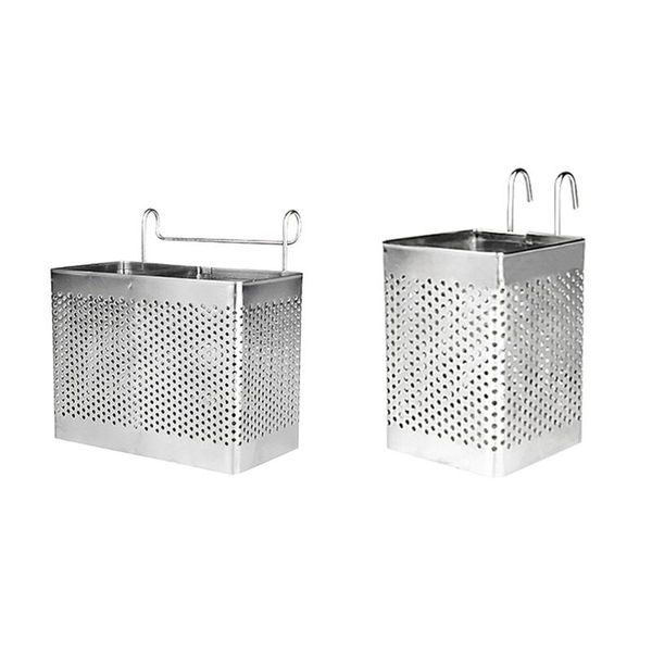 kitchen storage & organization 2pcs square stainless steel chopsticks holder hanging cutlery drying basket tableware drainer
kitchen storage & organization 2pcs square stainless steel chopsticks holder hanging cutlery drying basket tableware drainer