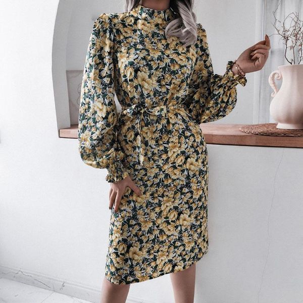 casual dresses floral print women elegant 2021 fall winter lantern sleeve ladies party dress with self-tie belts vintage vestidos mujer, Black;gray
casual dresses floral print women elegant 2021 fall winter lantern sleeve ladies party dress with self-tie belts vintage vestidos mujer, Black;gray