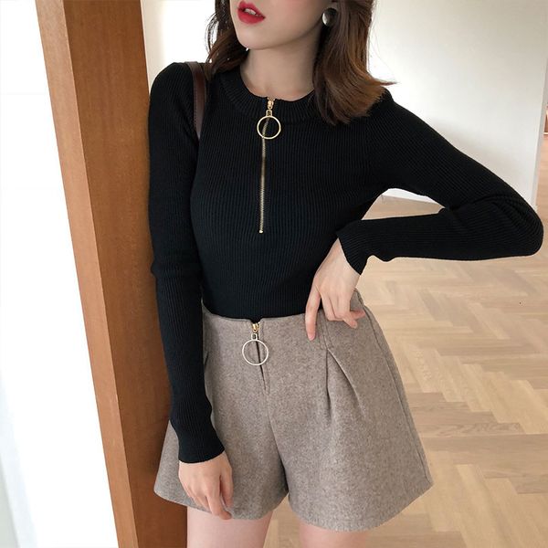 2021 autumn winter fashion new style o neck long sleeve knitted slim fit zipper basic sweater women 0hof, White;black
2021 autumn winter fashion new style o neck long sleeve knitted slim fit zipper basic sweater women 0hof, White;black