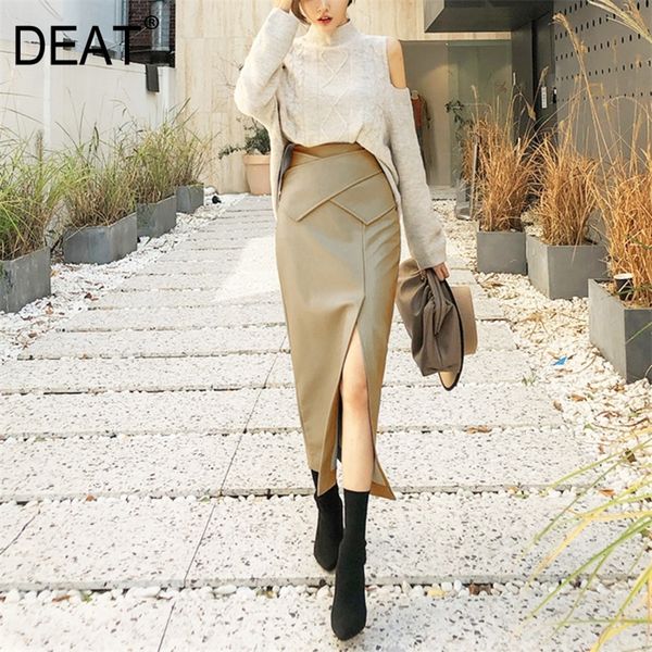 deat new autumn fashion pu leather skirt women pick hip high waist elegant office lady split mid slim fit cross ap449 210315, Black
deat new autumn fashion pu leather skirt women pick hip high waist elegant office lady split mid slim fit cross ap449 210315, Black