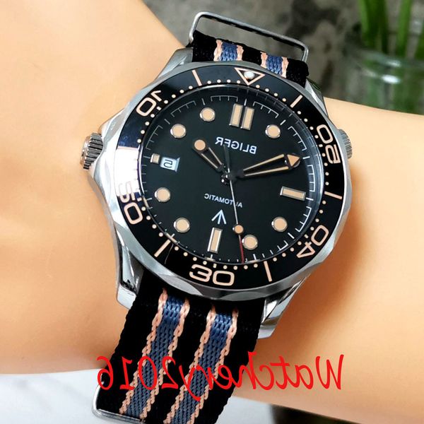 41mm bliger black dial sapphire glass ceramic bezel stainless steel miyota 8215 automatic mens watch, Slivery;brown
41mm bliger black dial sapphire glass ceramic bezel stainless steel miyota 8215 automatic mens watch, Slivery;brown