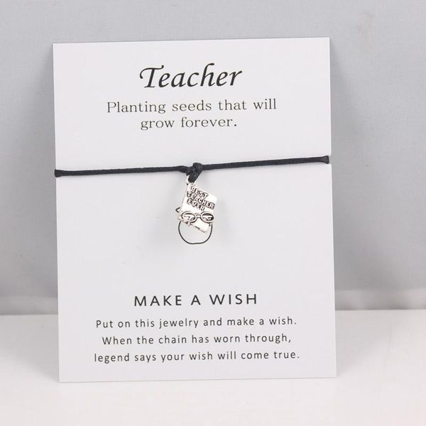 charm bracelets teacher ever wish card adjustable friendship statement for teachers day gift with, Golden;silver
charm bracelets teacher ever wish card adjustable friendship statement for teachers day gift with, Golden;silver