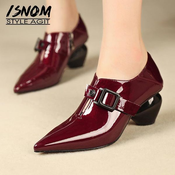 dress shoes isnom patent pu pumps women autumn buckle pointed toe woman strange style female high heels ladies 2021, Black
dress shoes isnom patent pu pumps women autumn buckle pointed toe woman strange style female high heels ladies 2021, Black