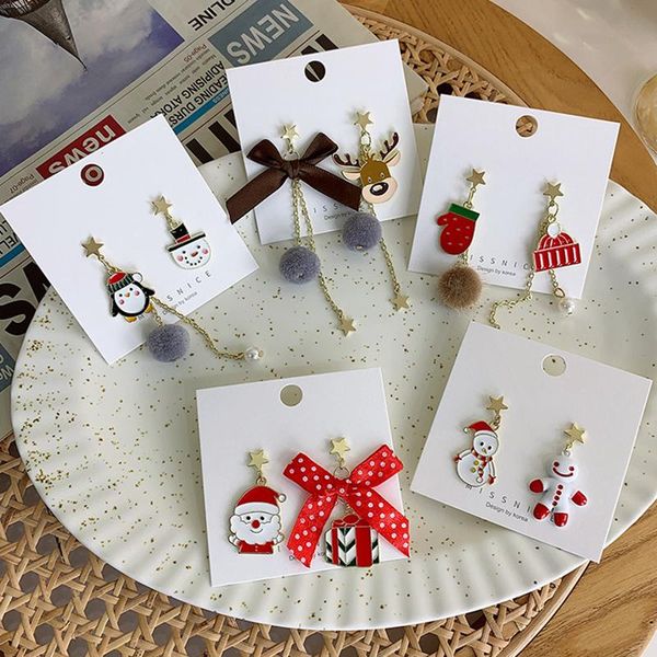 dangle & chandelier resin cute santa claus earrings for women lovely snowman elk jewelry christmas gifts, Silver 
dangle & chandelier resin cute santa claus earrings for women lovely snowman elk jewelry christmas gifts, Silver