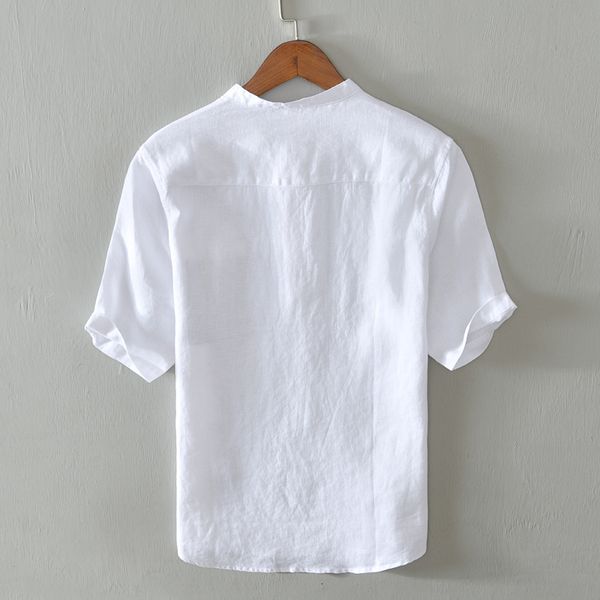 2021 summer stand collar pure linen short-sleeved fashion casual shirts for men comfortable shirt mens camisa s4mx, White
2021 summer stand collar pure linen short-sleeved fashion casual shirts for men comfortable shirt mens camisa s4mx, White