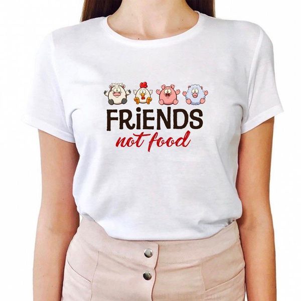 2021 new fashion vegan t shirts animal lover animal are friends not food funny harajuku female t-shirts simple white tees
2021 new fashion vegan t shirts animal lover animal are friends not food funny harajuku female t-shirts simple white tees