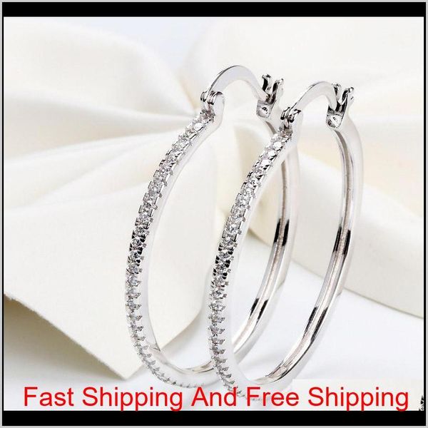 925 sterling silver big hoop earring full cz diamond fashion bad girl jewelry party earrings snz9h dwb8t, Golden;silver
925 sterling silver big hoop earring full cz diamond fashion bad girl jewelry party earrings snz9h dwb8t, Golden;silver