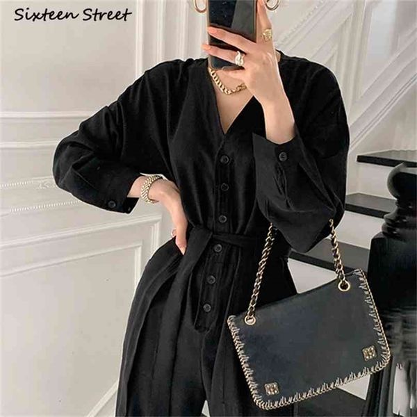 elegant long-sleeved jumpsuit pants for woman single-breasted v-neck black chic women business party bodysuits spring 210603, Black;white
elegant long-sleeved jumpsuit pants for woman single-breasted v-neck black chic women business party bodysuits spring 210603, Black;white