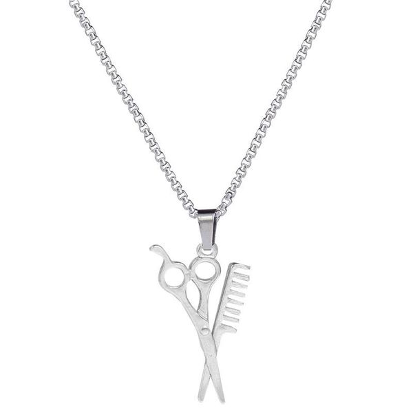 pendant necklaces chic silver color hairdresser necklace stainless steel punk cool men women scissors comb friend jewelry gift
pendant necklaces chic silver color hairdresser necklace stainless steel punk cool men women scissors comb friend jewelry gift