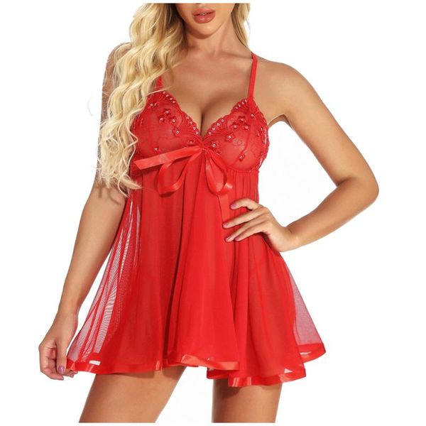 women's sleepwear plus size nightie bow v-neck straps night dress see through nightwear ladies backless nightgown 6xl, Black;red
women's sleepwear plus size nightie bow v-neck straps night dress see through nightwear ladies backless nightgown 6xl, Black;red