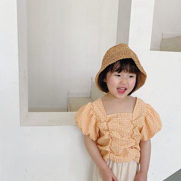 shirts korean style cute girls plaid puff sleeve blouses square collar casual clothes 1-6y, White;black
shirts korean style cute girls plaid puff sleeve blouses square collar casual clothes 1-6y, White;black