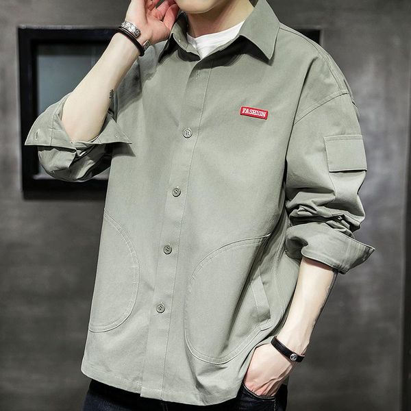 men's casual shirts spring and autumn 2021 long sleeve trendy loose jacket summer students'shirt, White;black
men's casual shirts spring and autumn 2021 long sleeve trendy loose jacket summer students'shirt, White;black