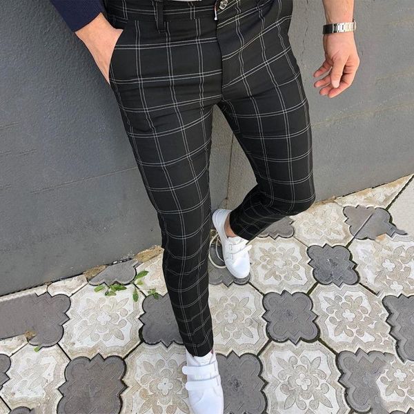 men's pants 2021 spring fashion plaid printed pencil for mens vintage mid waist button trouser male summer casual long pant streetwear, Black
men's pants 2021 spring fashion plaid printed pencil for mens vintage mid waist button trouser male summer casual long pant streetwear, Black