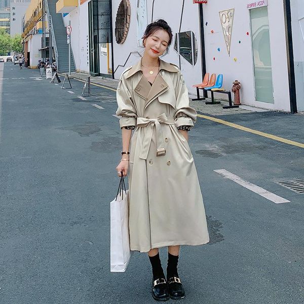 women's trench coats korean style loose oversized long women 's coat double breasked belt lady windbreasked autumn fall outwear fe, Tan;black
women's trench coats korean style loose oversized long women 's coat double breasked belt lady windbreasked autumn fall outwear fe, Tan;black