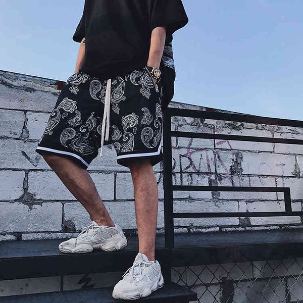 men's shorts american basketball training sports capris summer cashew blossom drawstring loose straight beach casual pants, White;black
men's shorts american basketball training sports capris summer cashew blossom drawstring loose straight beach casual pants, White;black