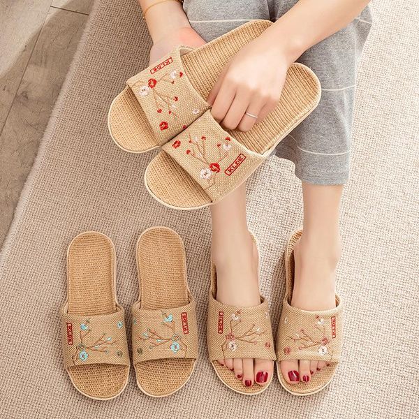 slippers suihyung women flax summer home shoes embroider floral sandals leisure slides female flip flops ladies indoor, Black
slippers suihyung women flax summer home shoes embroider floral sandals leisure slides female flip flops ladies indoor, Black