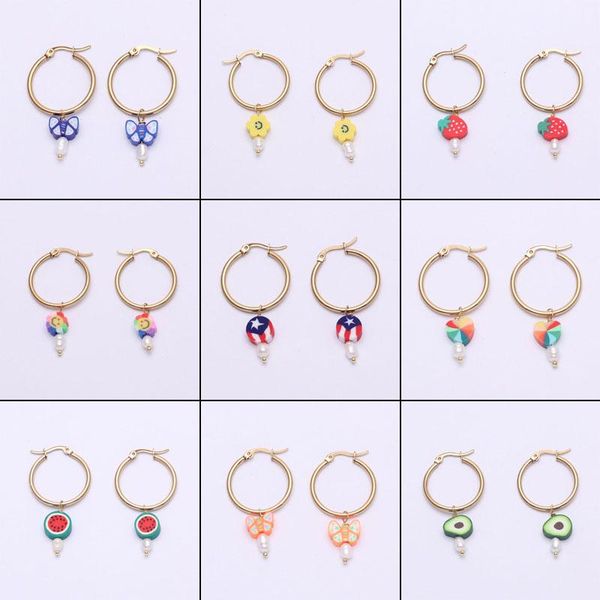 hoop & huggie pearl stainless steel earrings for women color soft ceramics pendant of earring bohemia heart dangle drop 2021 fashion jewelry, Golden;silver
hoop & huggie pearl stainless steel earrings for women color soft ceramics pendant of earring bohemia heart dangle drop 2021 fashion jewelry, Golden;silver