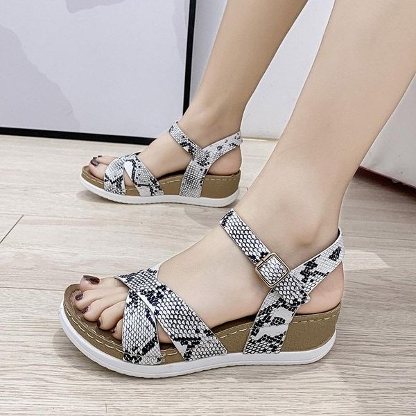 women's sandals woman snake print women platform sewing female buckle strap ladies fashion 2021 summer size 36-42, Black
women's sandals woman snake print women platform sewing female buckle strap ladies fashion 2021 summer size 36-42, Black