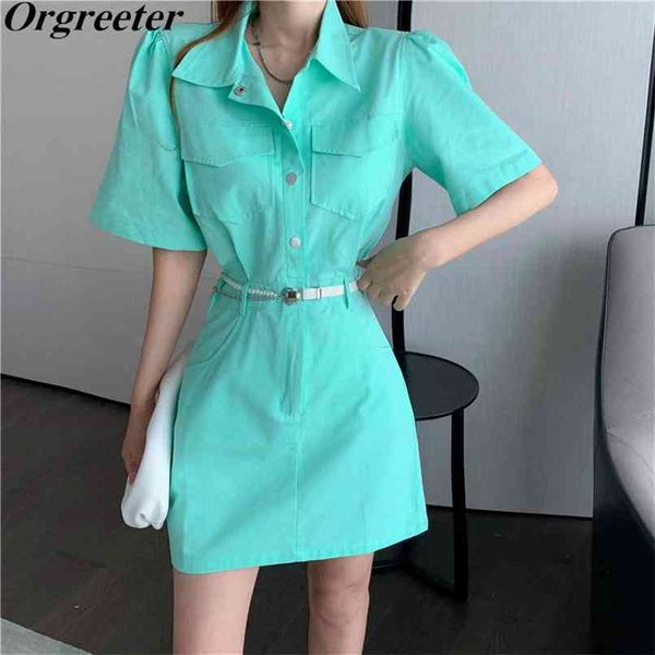 vetement femme summer casual solid lapel shirt dress for women safari style slim mini with pearl belt 210602, Black;gray
vetement femme summer casual solid lapel shirt dress for women safari style slim mini with pearl belt 210602, Black;gray