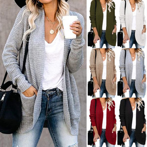 2021 new fashion women sleeve pockets cardigan autumn winter v-neck long sweater ladies solid knitted sweaters coats outwear mu5p, White;black
2021 new fashion women sleeve pockets cardigan autumn winter v-neck long sweater ladies solid knitted sweaters coats outwear mu5p, White;black