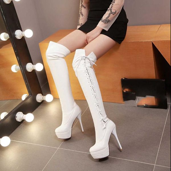 boots waterproof platform thin heel high knee white women's large size 40-46 sexy, Black
boots waterproof platform thin heel high knee white women's large size 40-46 sexy, Black
