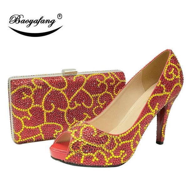 dress shoes baoyafang red crystal women wedding with matching bags bride high heels platform and purse sets woman peep toe pumps, Black
dress shoes baoyafang red crystal women wedding with matching bags bride high heels platform and purse sets woman peep toe pumps, Black