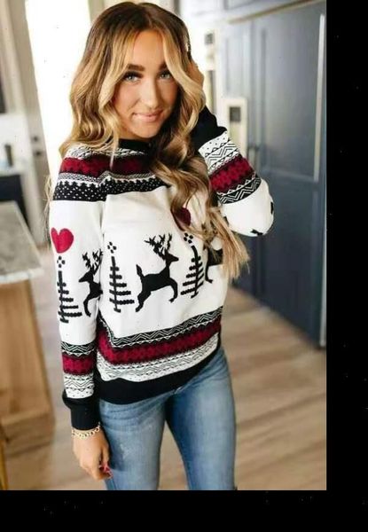 christmas sweater women 2021 autumn winter knitted ribbed sweater pullover round neck slim fashion loose warm sweater pull femme, White;black
christmas sweater women 2021 autumn winter knitted ribbed sweater pullover round neck slim fashion loose warm sweater pull femme, White;black