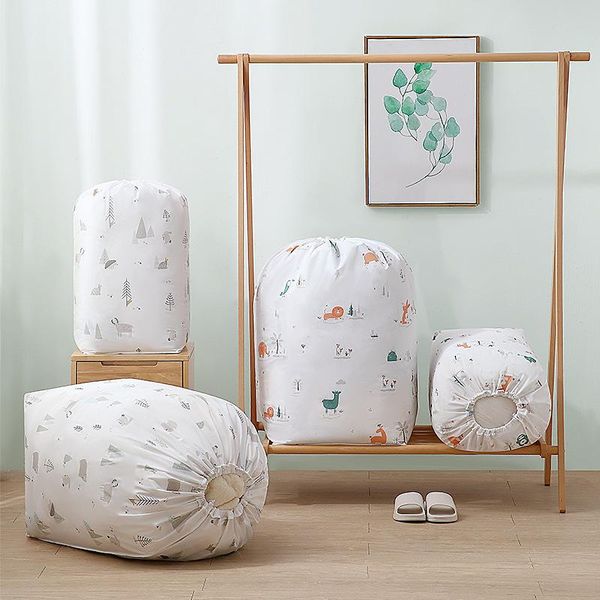 storage bags bundle mouth moisture proof quilt bag waterproof finishing luggage packing 
storage bags bundle mouth moisture proof quilt bag waterproof finishing luggage packing